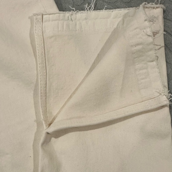 Re/Done Button Fly Creamy White Jeans Raw Bottom Womens Size 27 Tall - Picture 4 of 7